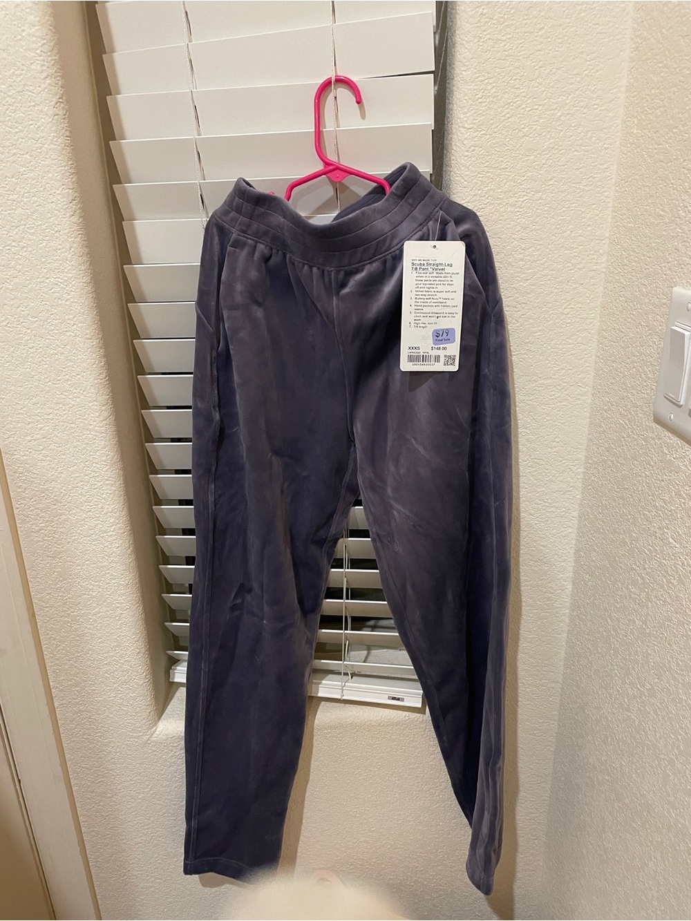NWT Lululemon Plush Lounge velvet Pants - purple
